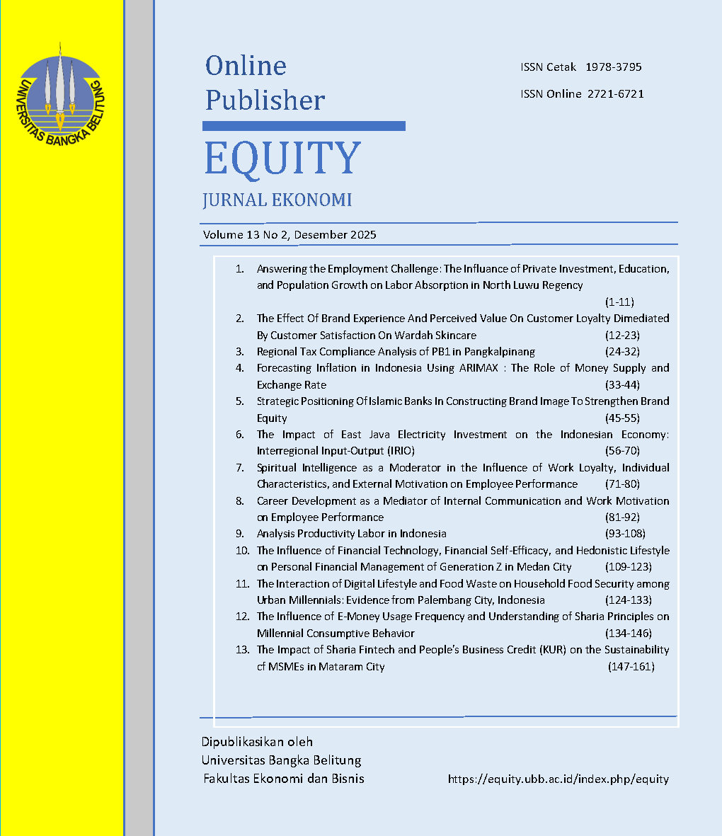 					View Vol. 13 No. 2 (2025): Equity : Jurnal Ekonomi
				